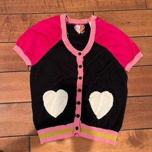 Petro Zillia heart shortsleeved cardigan M